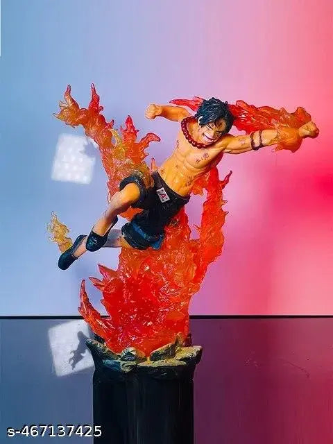 Anime One piece Portgas D Ace Action Figure | Height-18cm with Great Details and PVC Material Without Box (onepiece Anime Figure - Fire Fist Ace )