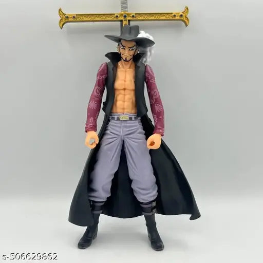 Anime One Piece Figurine - Mihawk Action Figure | Height-20cm | Highly Detailed PVC Material Without Box (One Piece Anime Figure - Mihawk with Sword)