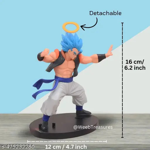 Anime Dragon Ball Z -Gogeta Action Figure| Height-16cm with Great Details and PVC Material Without Box (Goku Action Figure) - Detachable Halo