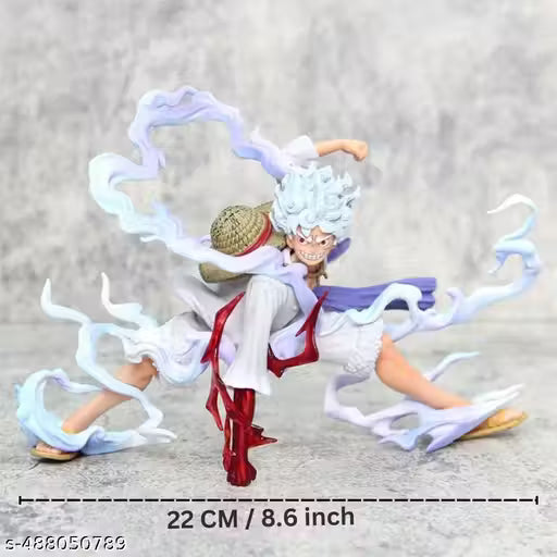 Anime One Piece - Monkey D. Luffy Gear 5 Action Figure (22 cm W) | Highly Detailed - PVC Material (Luffy Action Figure)
